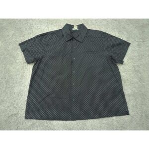 Scandia Woods Button Up‎ Shirt Mens 2XL Black Polka Dot Classic Casual